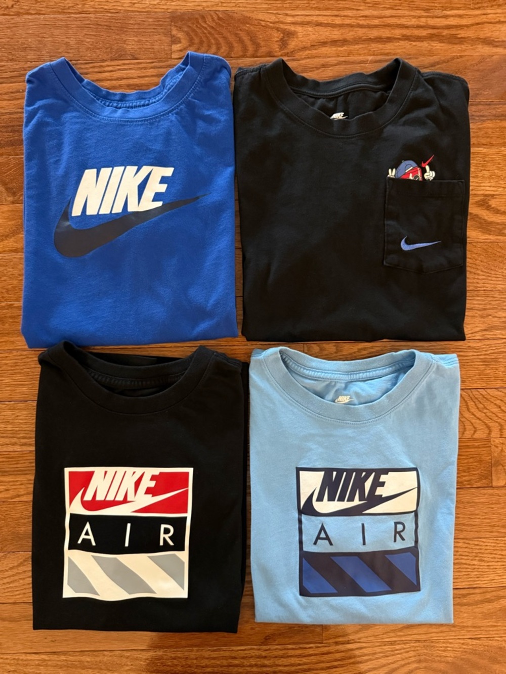 Nike Kids Short Sleeve Graphic Tees - Blue, Light Blue & Black